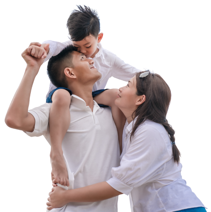 happy asian family consumers