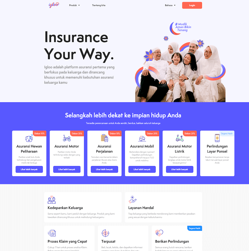 igloo b2c landing page